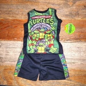 New Nickelodeon Teenage Mutant Ninja Turtles Set 12 Months Outfit Shorts Tank
